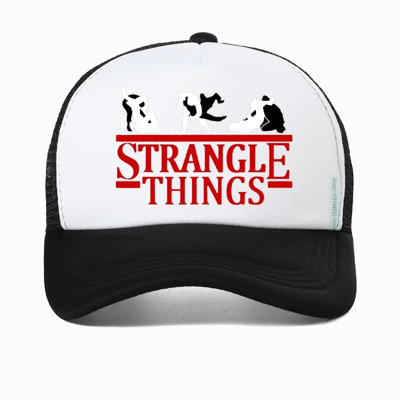 Jiu Jitsu Strangle Things Men Baseball Cap BJJ MMA Funny Dad Hat Casual Mesh Breathable Snapback hats