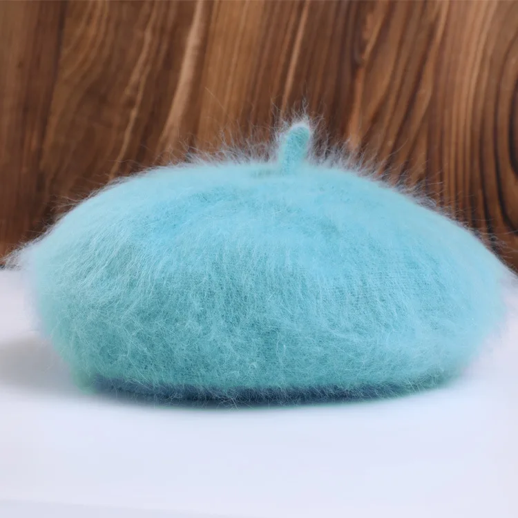 Soft Plush Genuine Mink Fur Beret Women Retro Elegant Design Warm Wind Resistant All Match Autumn Winter Headwear Outdoor