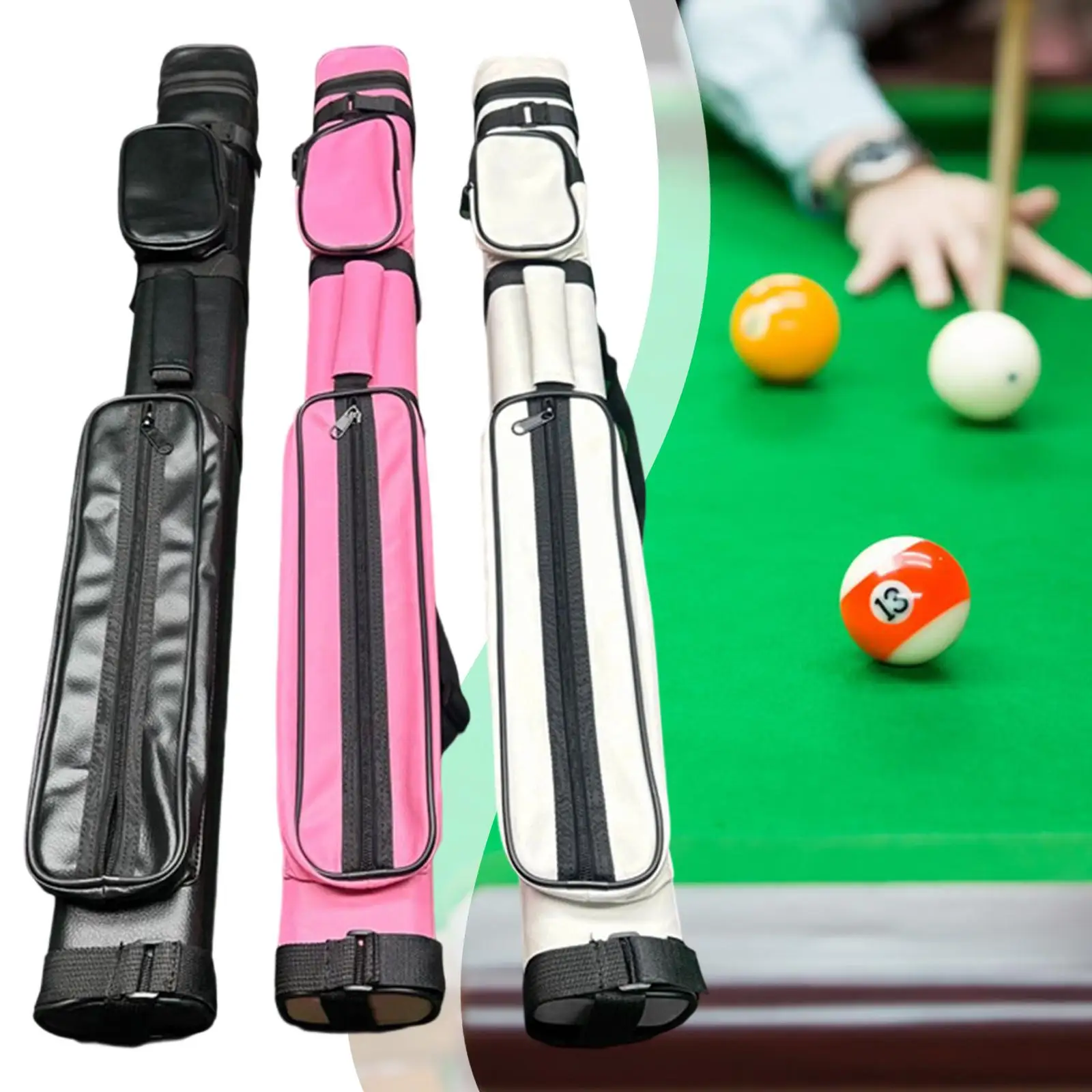 

Billiard Cue Bag Dustproof 2x3 for Men Women Impact Resistant Scratch Resistant PU Leather Pool Cue Case Carrying Case Holder