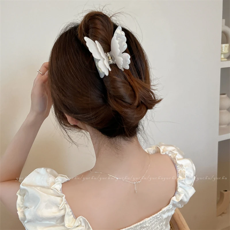 Fairy Butterfly Hair Claw Acetate Crab Hair Clip Sweet Princess Shark Clip for Women Girl Hairpin Hair Accessories
