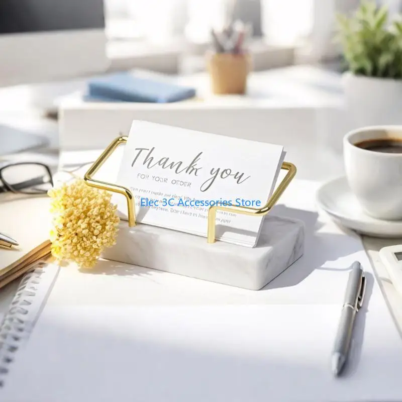 Y51A Marble Card Holders Business Card Holders Desktop Business Card Display Stand Business Card Stand for Office Desktop