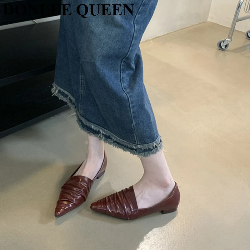 Female Pointed Toe Women Flats Shoes 2023 New Arrival Ballet Flat Heel Party Dress Shoes Casual Loafer Sliver Ballerina Moccasin