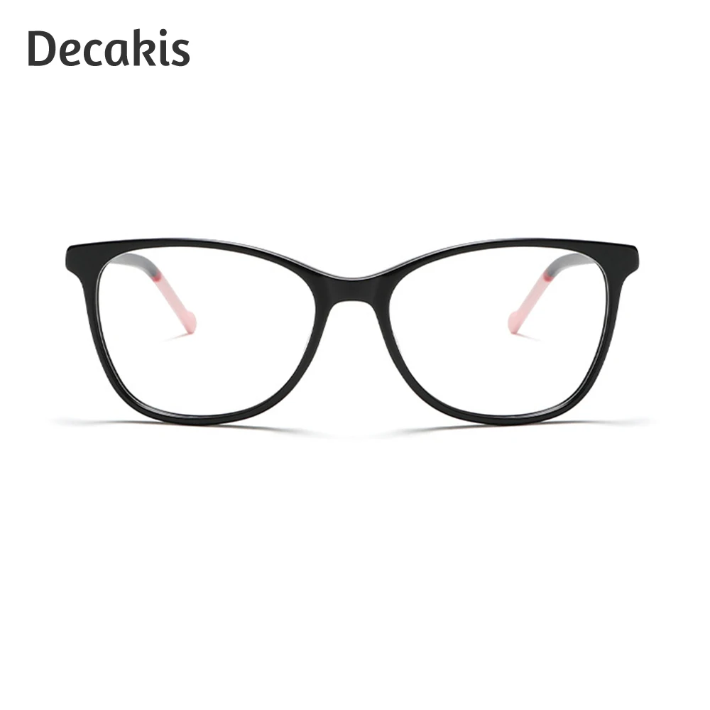 Femmes hommes rétro carré lunettes cadre clair lentille noir rose Temple Anti lumière bleue lunettes optiques pour la lecture de la mode