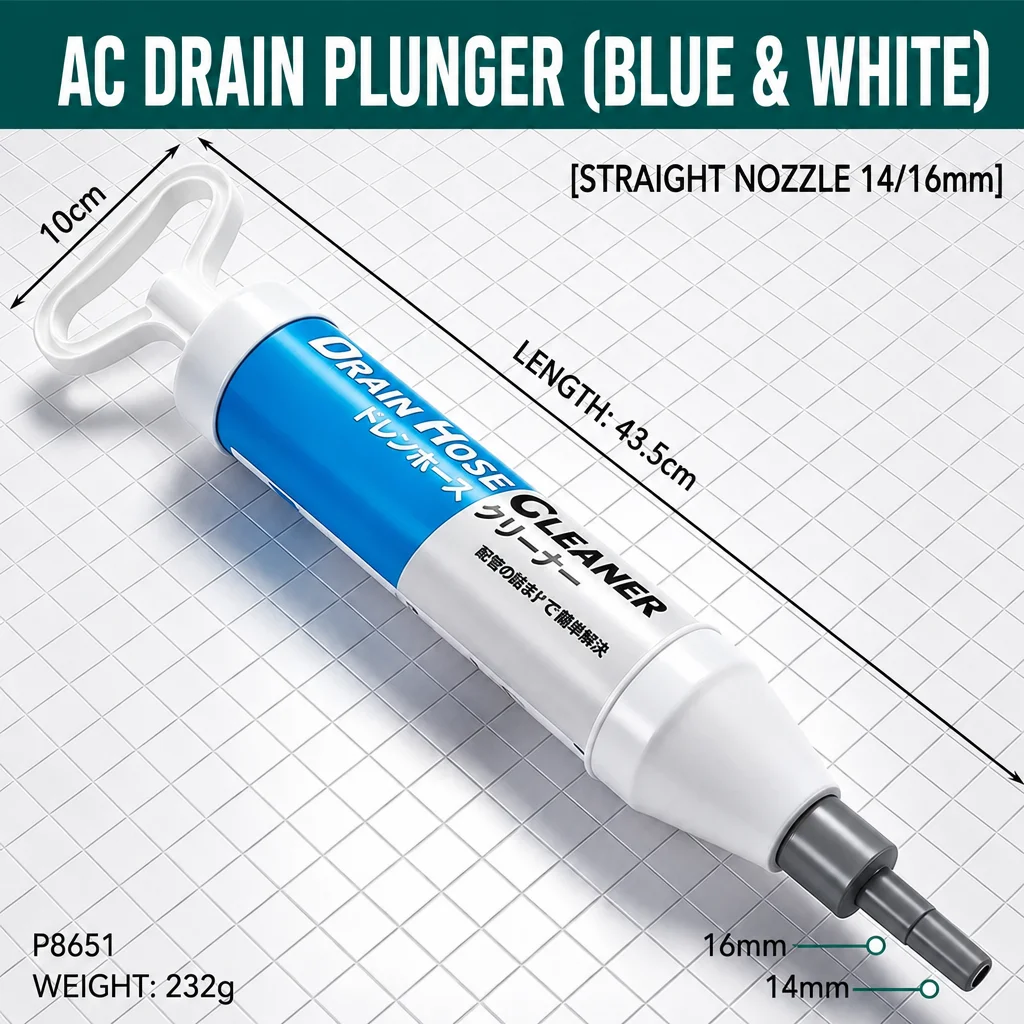 AC-Abflussrohr-Reinigungswerkzeug, HVAC-Kondenswasser-Abfluss-Entstopfer für Klimaanlagen im Innenbereich, Verstopfungsentfernung, Wasserleckage-Reparatur, Nass-Trocken-Staubsauger – Detail 8