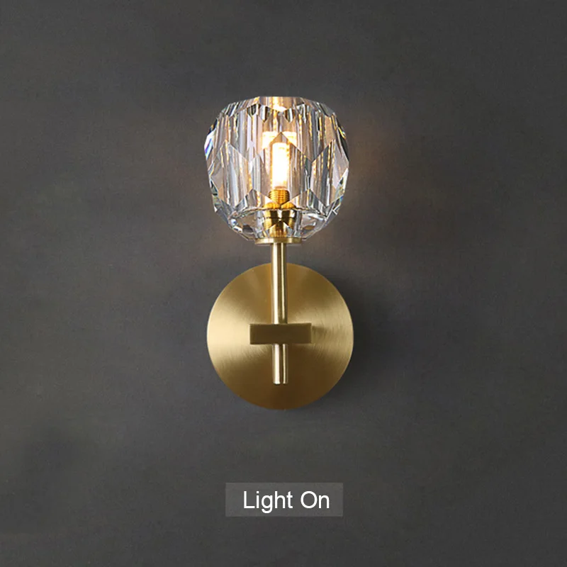 Bedside Bedroom LED Wall Light Living Room Background Luminaire Indoor Christmas Decora Light Nordic Crystal Wall Lamp Ball Loft