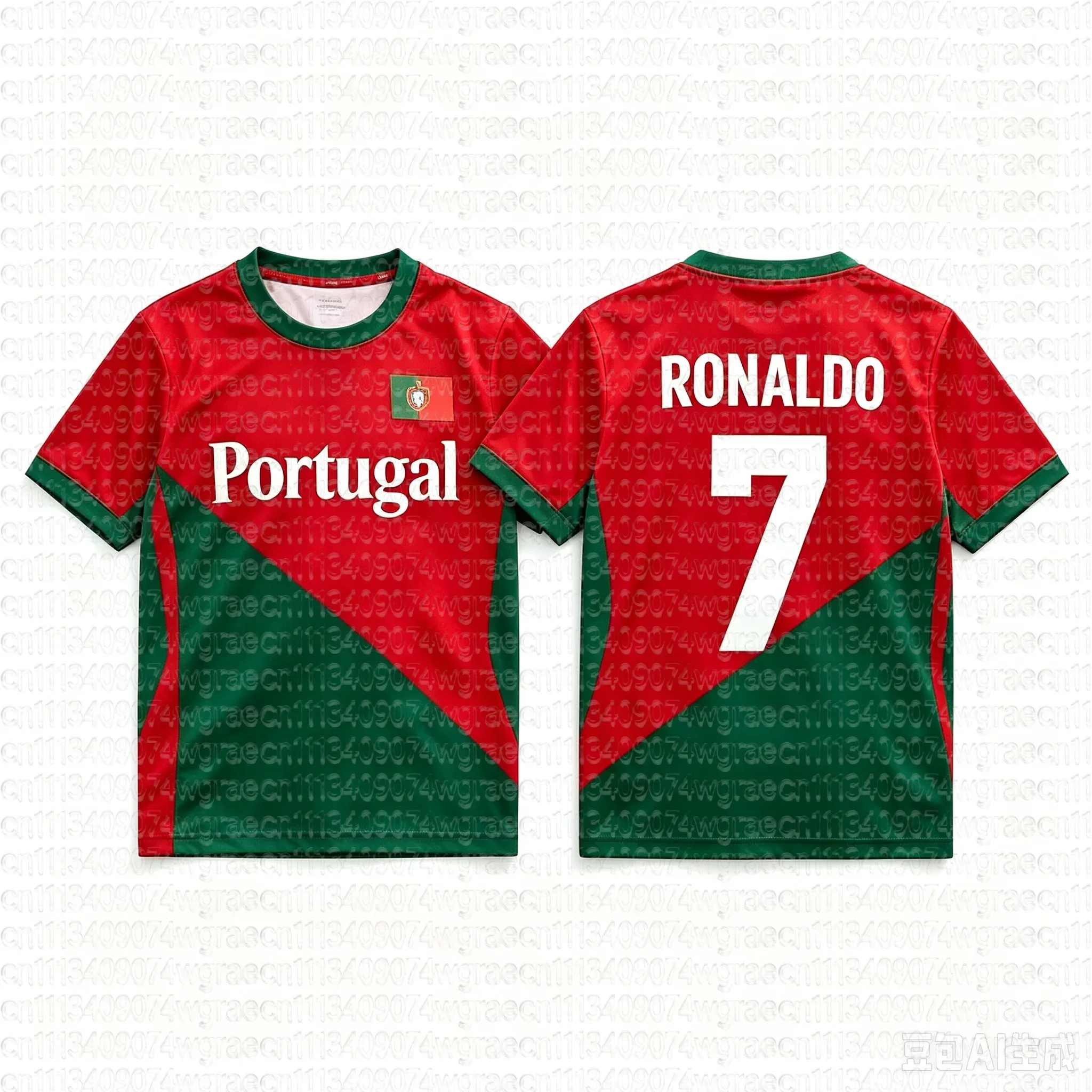 26 Jungen Ronaldo Nr. 7 Fußballtrikot T-Shirt Shorts Set Damen Herren Harajuku PORTUGAL Fan-Shirt Shorts Set Kinder Trainingsanzug 2-teiliges Set – Detail 8