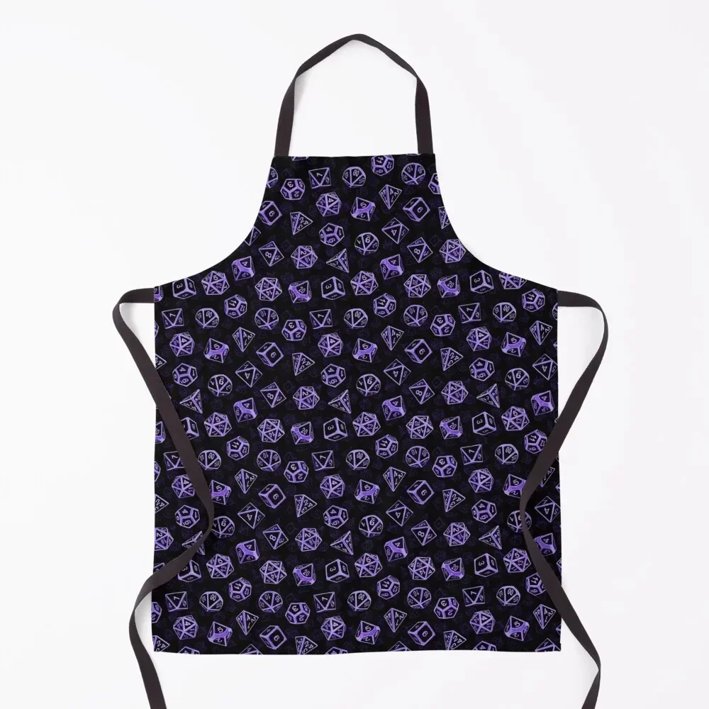 

D20 Dice Set Pattern (Purple) Apron barber men For Women for women with pocket Apron