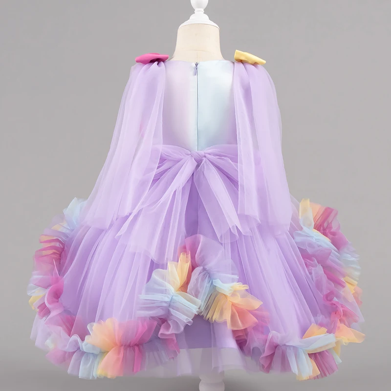 Baby Dress 0-5 Years Birthday Party Wedding Dresses For Toddler Sleeveless Butterfly Mesh Fluffy Cute Girl Princess Dress