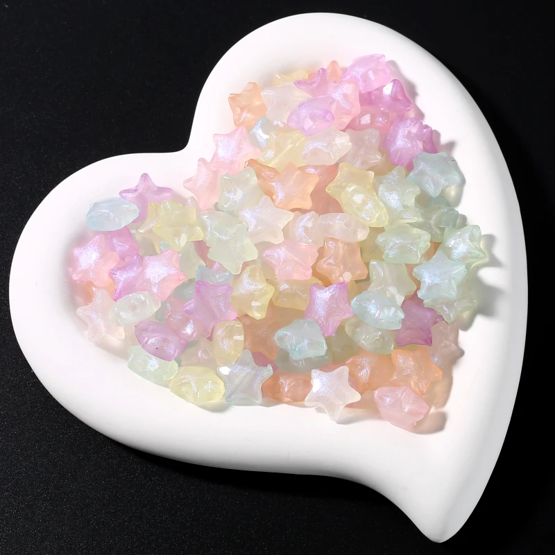 30Pcs 15mm Luminous Acrylic Pentagram Beads For Handmade Jewelry Making DIY Glow In The Dark Bracelet Necklace Earring Accessory
