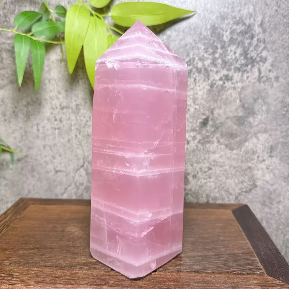 Natural Rose Quartz Tower Crystal Healing Energy Point Semi-Precious Stones for Room Decor Spiritual Healing Clear Quartz