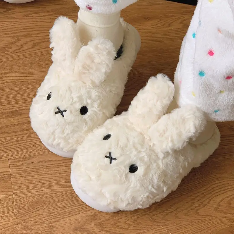 cute Miffy cotton slippers autumn and winter tide Wear outside Thick sole home Anti-slip Include heel keep warm cotton shoes new