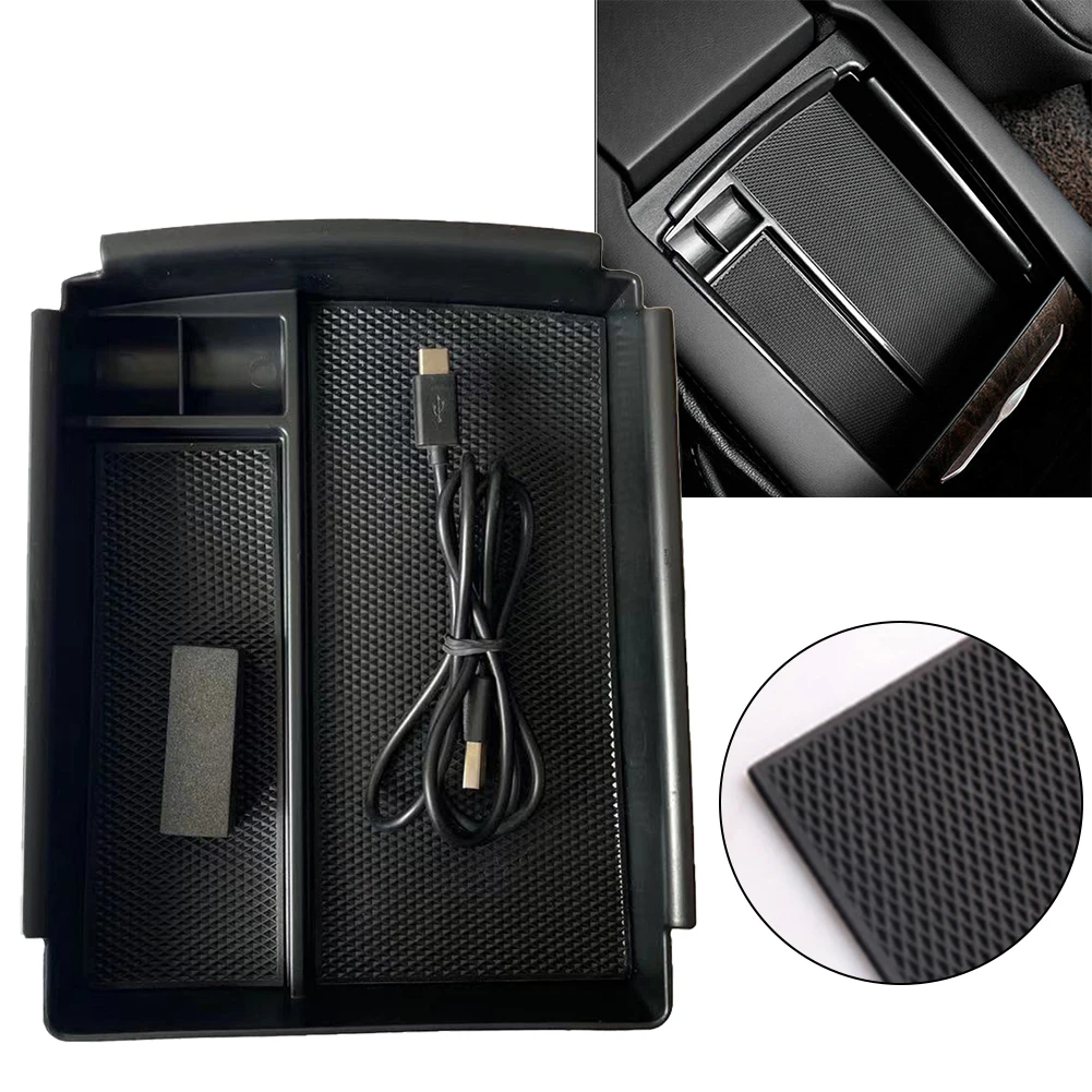 1pc 12V Car Front Center Console Storage Box With Power Cord  Wireless Charger For Tesla For Model X/for Model S 2016 -2020