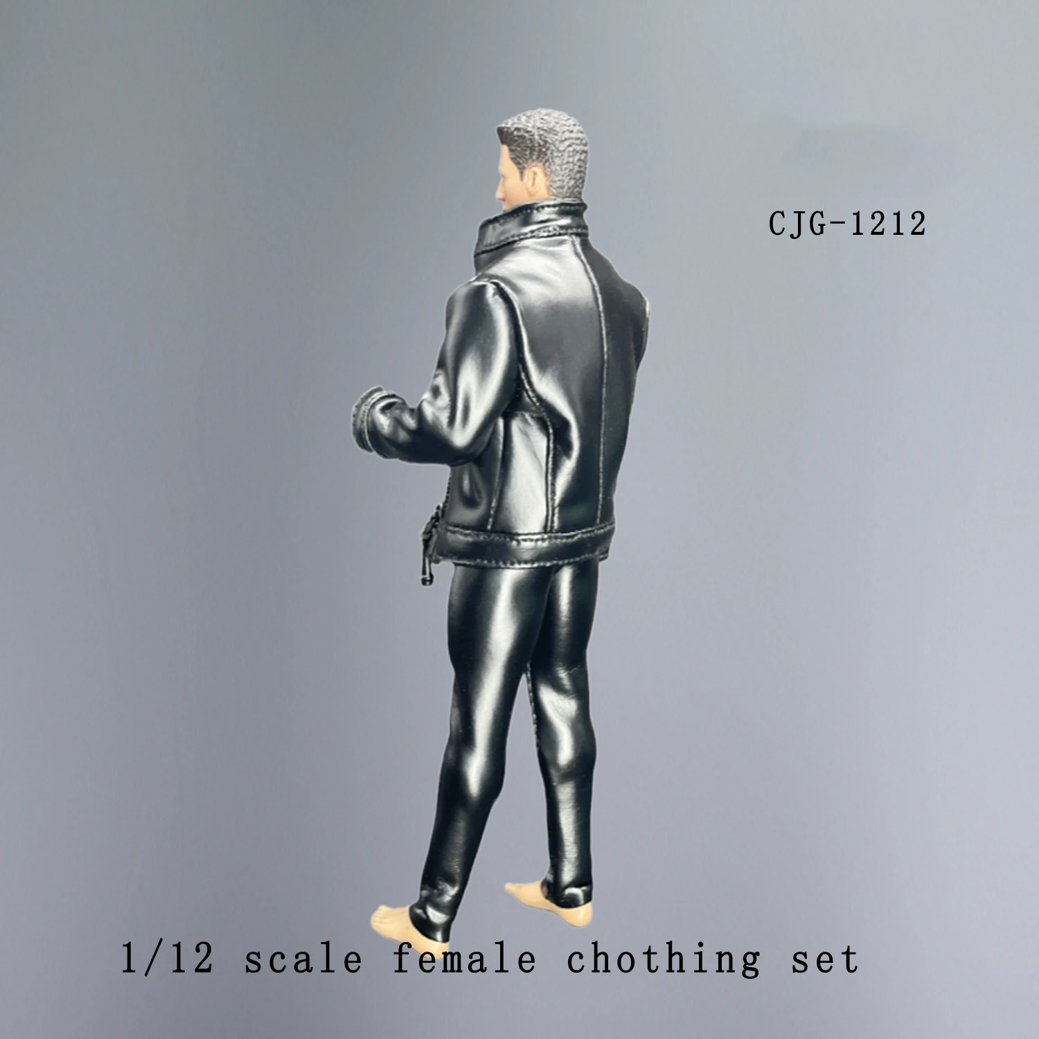 1/12 Male Man Elastic PU Leather Jacket Pants Clothes CJG-1212 Fit for 6inhces Action Figure Body