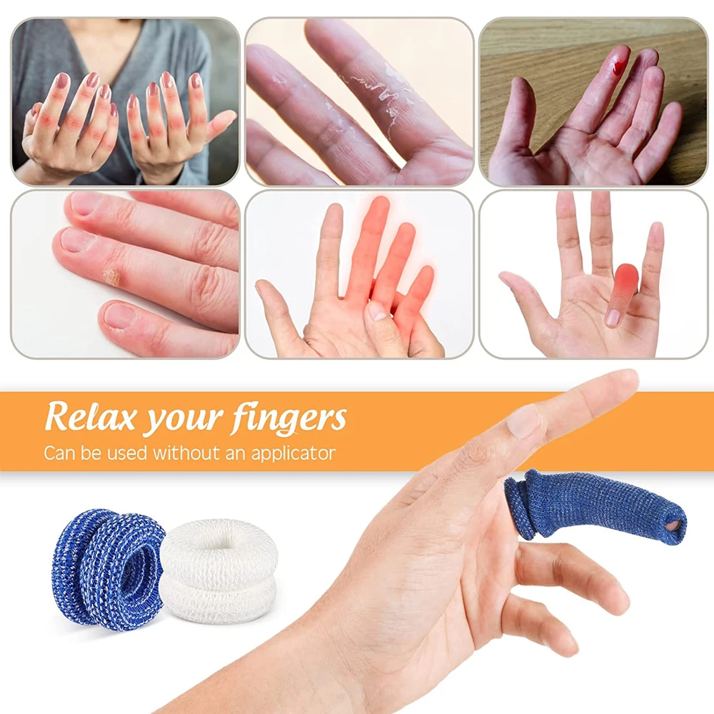 Finger Cots, Finger Roll Tubular Bandage Covers for Finger Tips, Thumb Bandage for Cargo Handling Gardening Work Sports Fitness