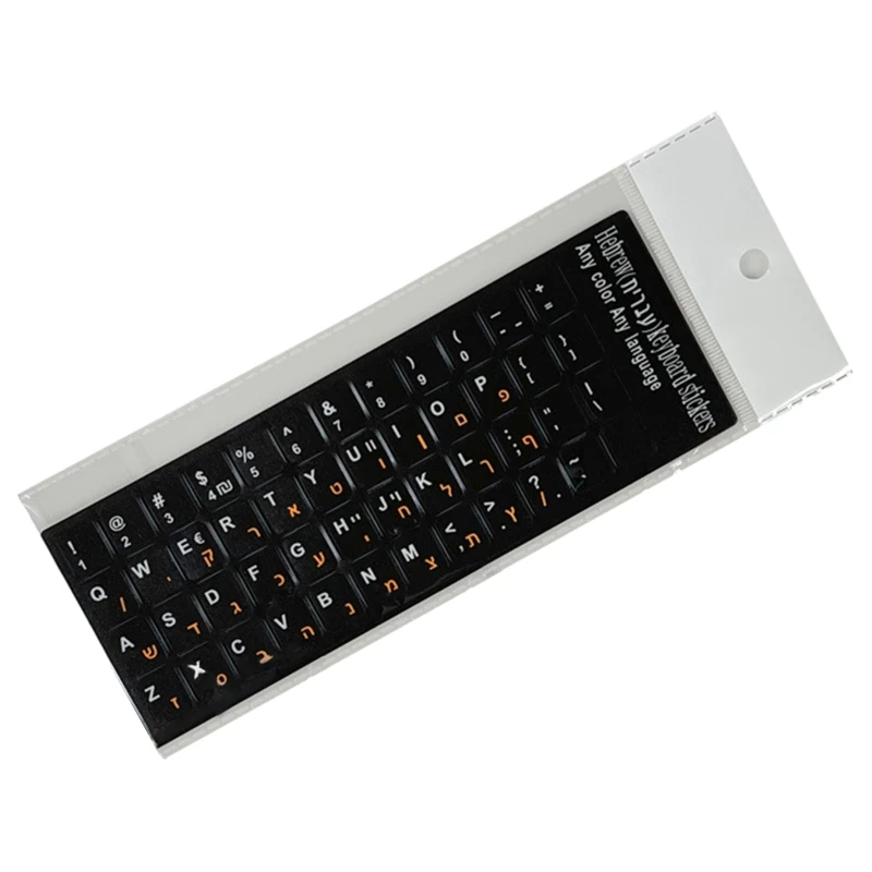 Pegatina para teclado, idioma inglés, árabe, ruso, hebreo, película de letras para PC, portátil, accesorios para ordenador