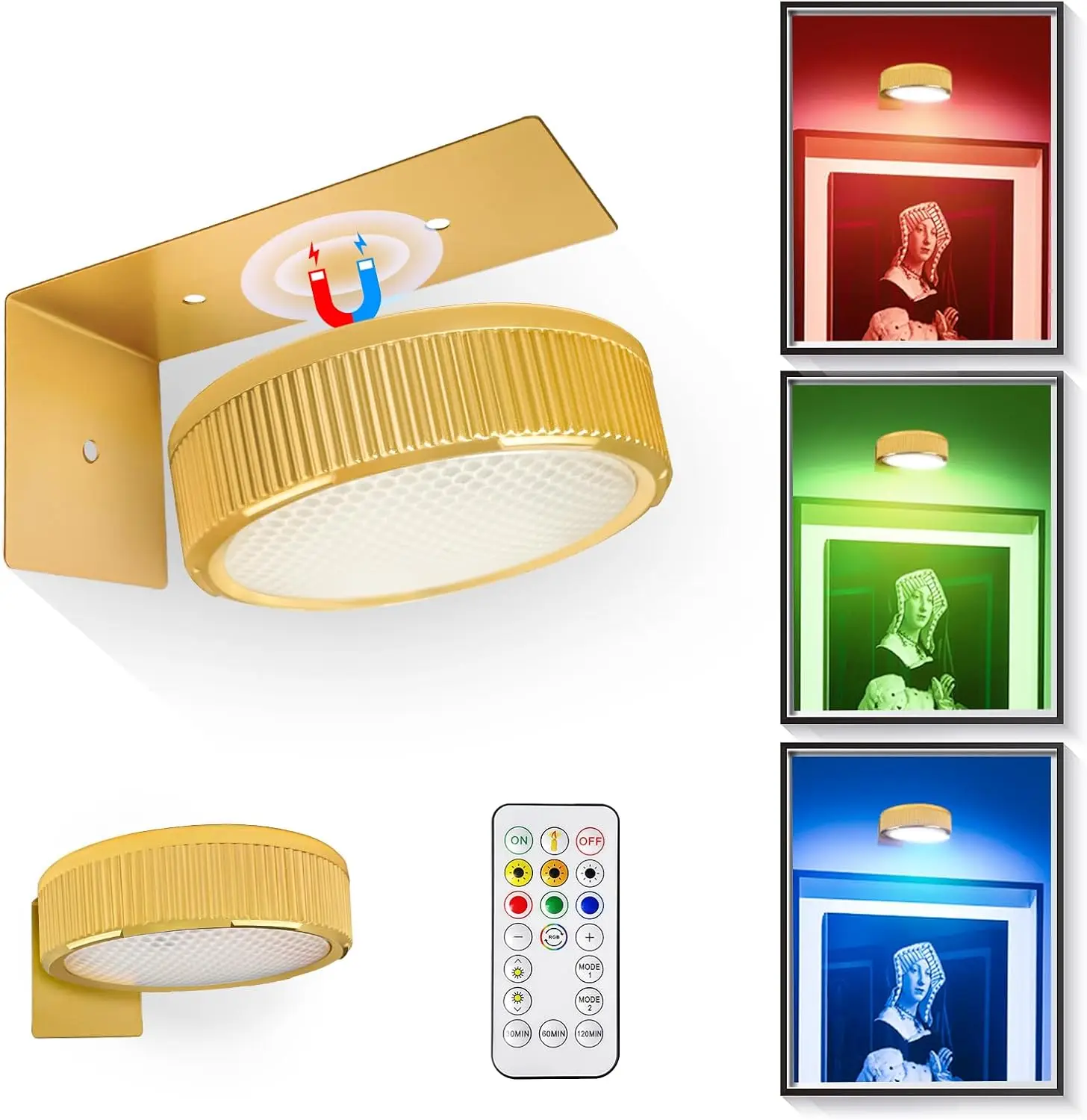 

Painting Picture Light Portrait With Remote Living Room Wireless Wall Lamp Art Display Rechargeable Battery Operated Photo