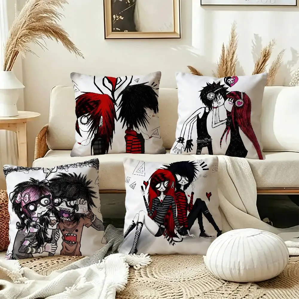 Emo Subculture Art Personalized picture text home decorative pillows Household Gifts 45x45cm