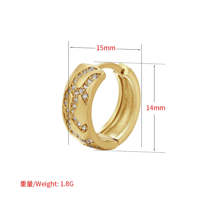 ZHUKOU Round Hoop earrings Classic elegant Cubic Zirconia women big hoop Earrings lady dinner earrings Jewelry Wholesale VE684