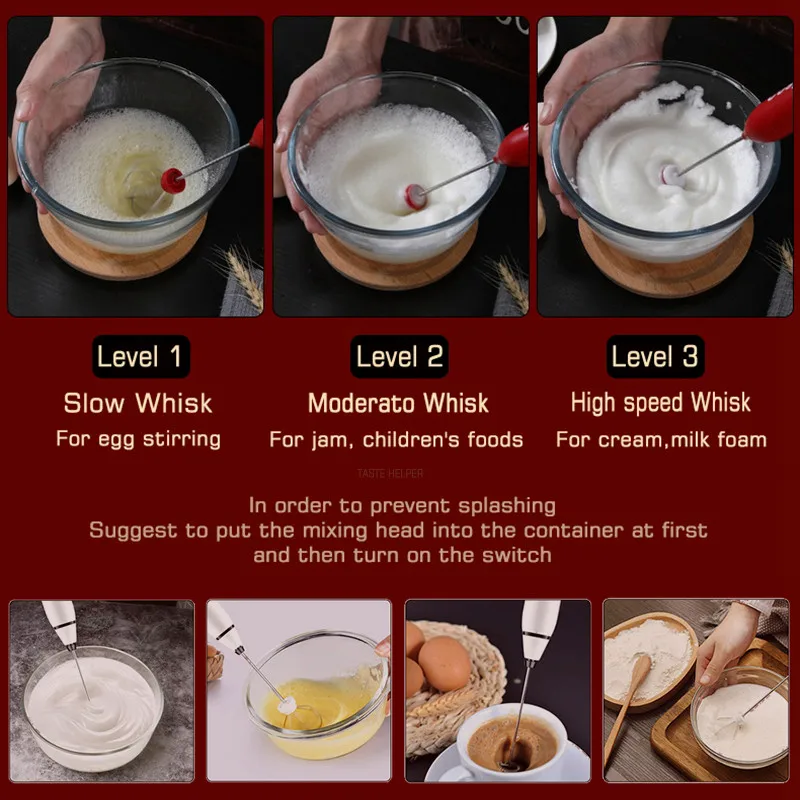 Сделать вкусные кофейные напитки дома с помощью этого перезаряжаемого ручного вспенивателя молока!