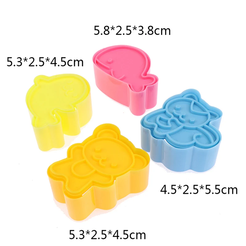 4Pcs/Set Cute Samll Dolphin Samll Seal Squirrel Bear Sandwich Cookie Mold Cutters Cutter Cookie Cake Decorating Moulds Tools