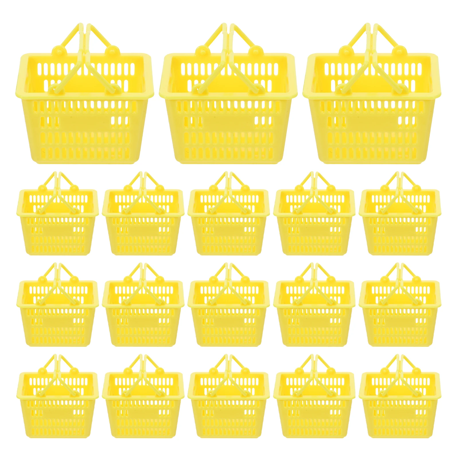 20Pcs Small Grocery Basket with Handles - Lightweight Kids Shopping Cart for Roleplaying - Ideal for Home School Playgroup