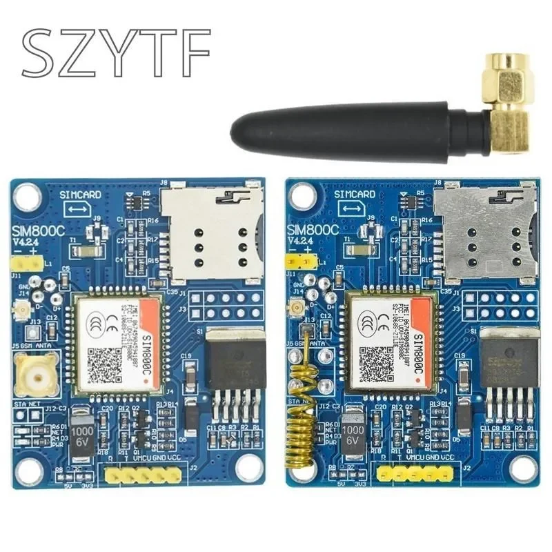 SIM800C Плата разработки GSM — четырехдиапазонный модуль с SMS, совместимость с Bluetooth, TTS и DTMF для IoT и удаленной связи