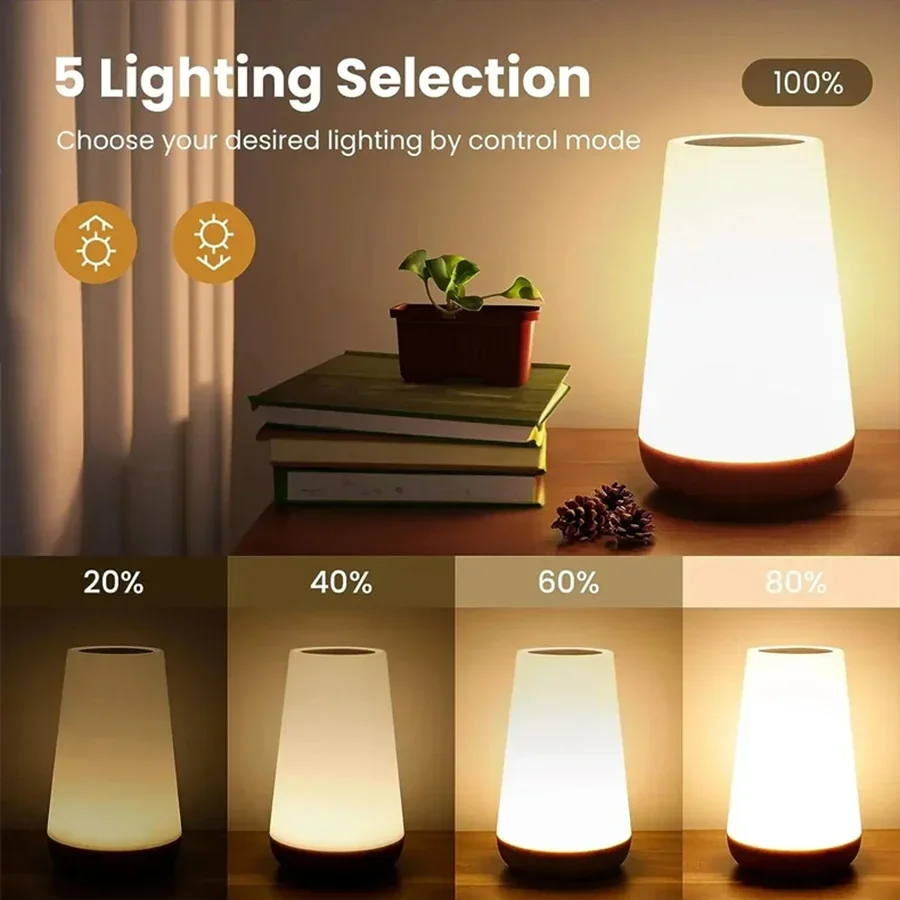 USB Rechargeable LED Table Lamp With Remote Control Portable Touch Dimmable RGB Night Lamp 13 Color Changing Bedside Table Lamps