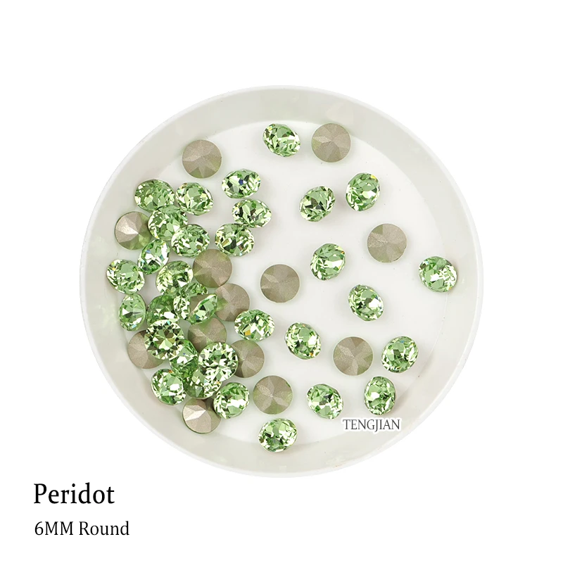 Hot 6MM Round Pointed Bottom Rhinestone K9 Glass Manicure Crystal Nail Art Rhinestone Stone 3D DIY Decoration Diamond