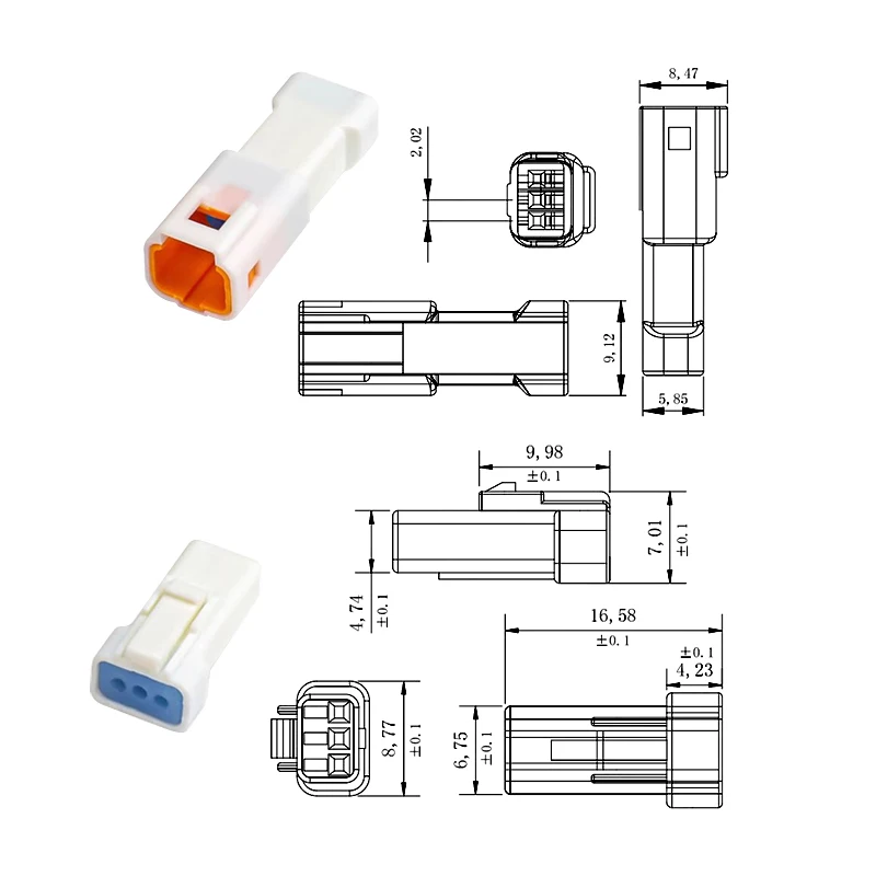 1 Set 2P 3P 4P 6P 8P 0.6 MM Auto Waterproof Wire Plug Male And Female Socket With 15CM Cable JST JWPF Electrical Connectors