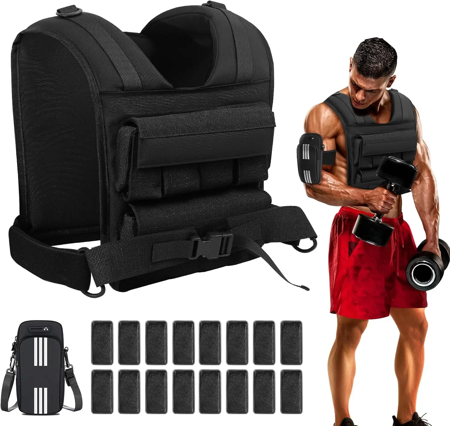 

Adjustable Weighted Vest 6-35LBS for Strength Training, Running, Walking - Men & Women