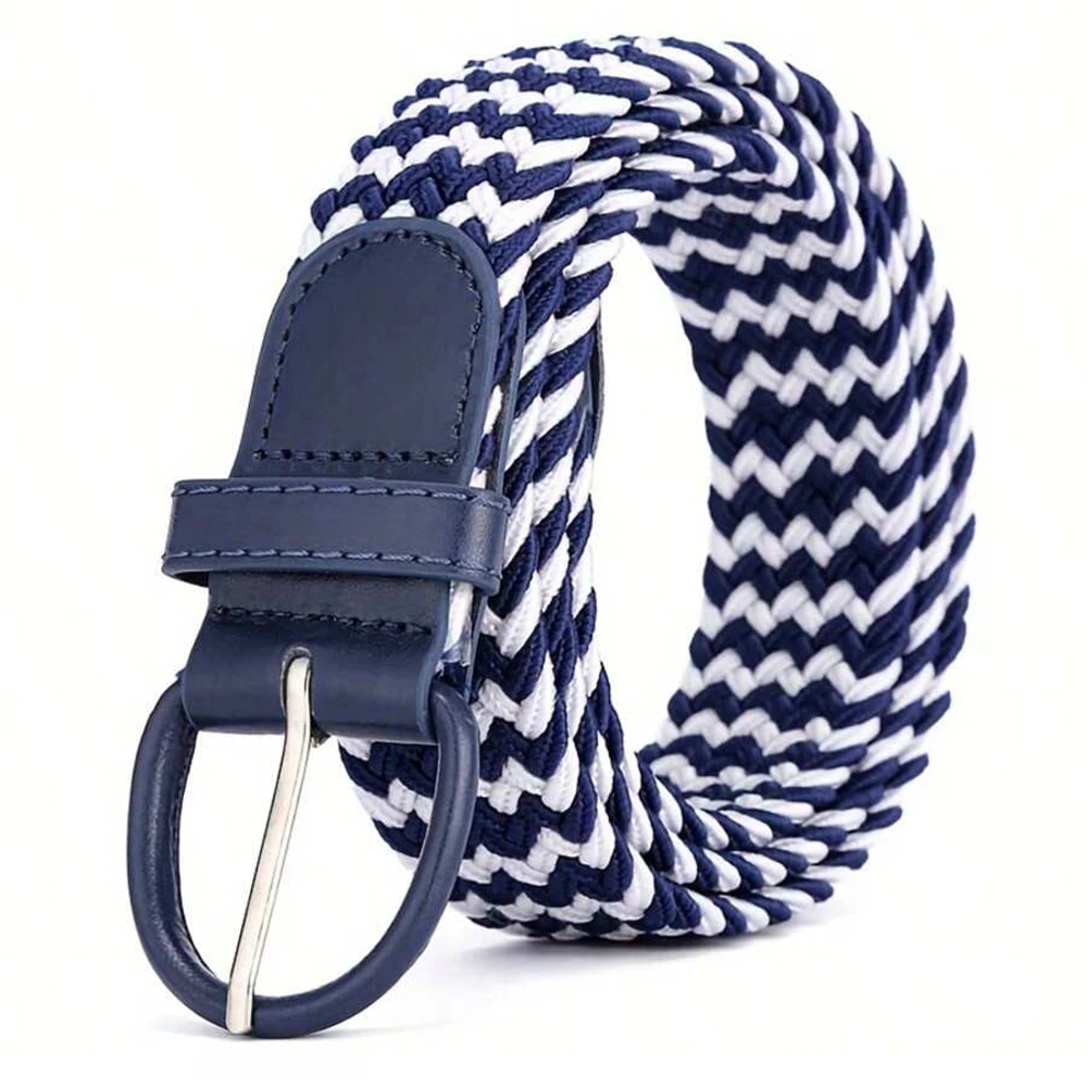 

1Pcs Luxury Men's Elastic Woven Belt Casual Sports Canvas Golf Belt Adjustable Waistband
