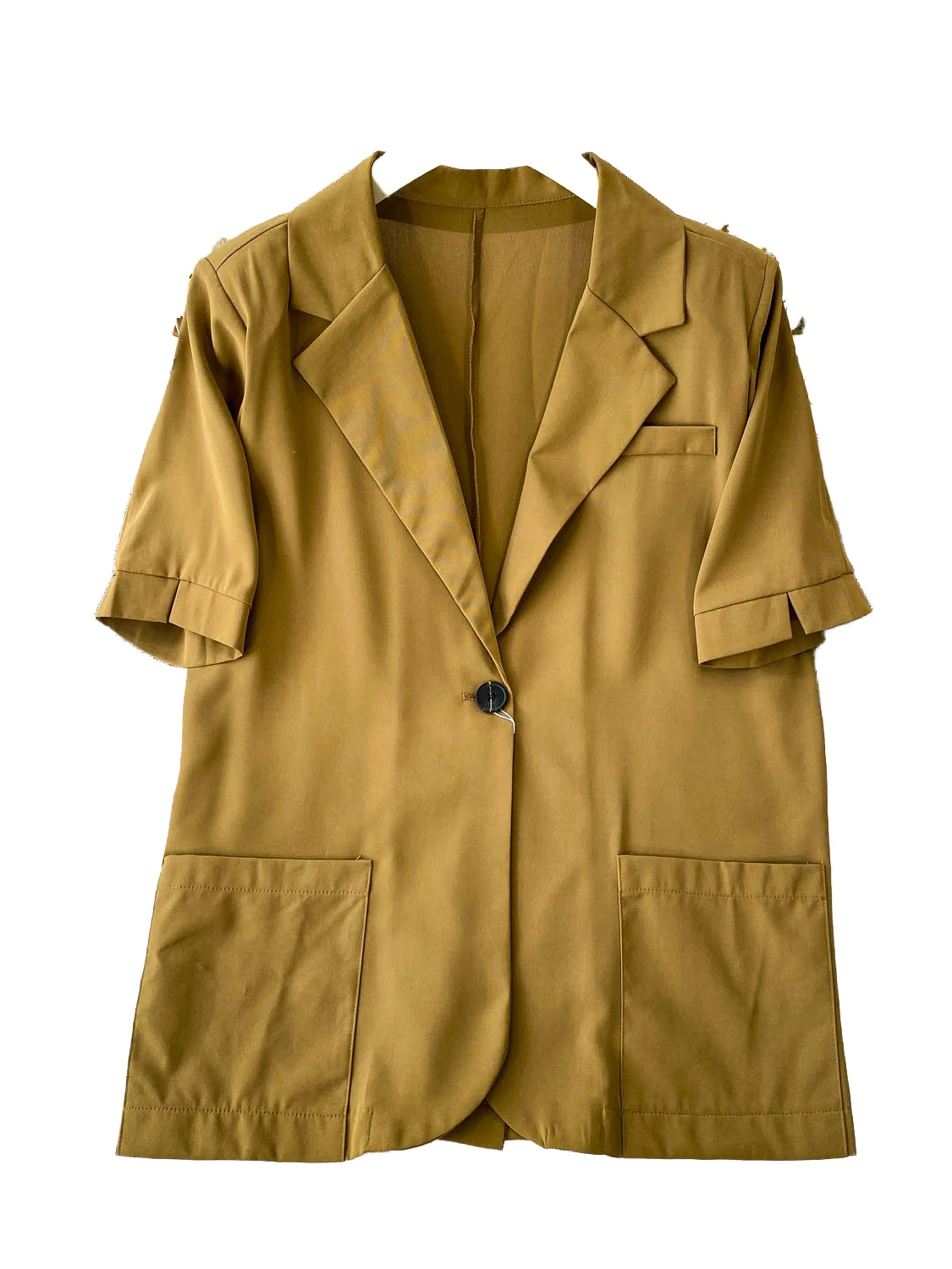 2025 New Women's Commute Sle White irt Slimming Loose Fit Button up Design Summer Design Sense Single Button Coat