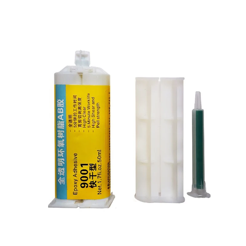 1 قطعة CNMI 50 مللي راتنجات الايبوكسي الشفافة AB الغراء 9001 5 دقائق التجفيف السريع لاصق قوي للسيراميك معدن الخشب الحجر
