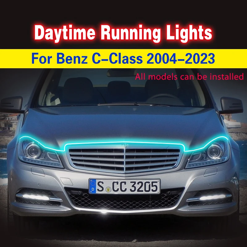 

Car LED DRL Daytime Running Light For Mercedes-Benz C-Class 2004-2023 Universal Auto Waterproof Flexible Decorative Ambient Lamp