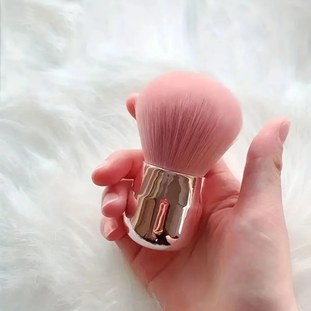 New Soft Bristles Nail Dust Brush Compact Gentle Cleaning Nail Cleaning Brush Portable Mushroom Powder Brush Makeup Tool