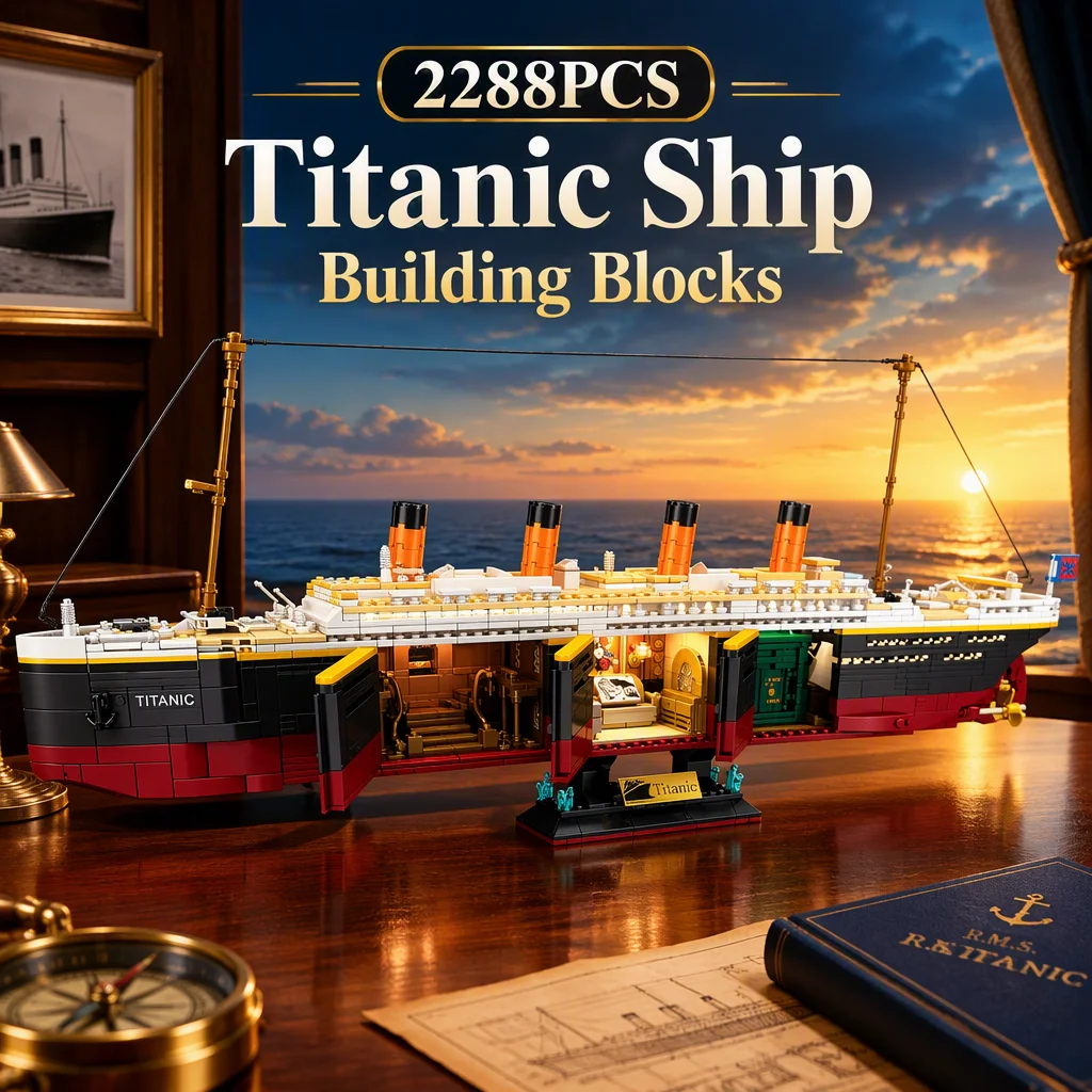 2288 Pezzi Set di Blocchi da Costruzione Creativi Titanic, Modello di Nave da Crociera con Iceberg, Kit Educativo per Assemblaggio, Giocattoli per Adulti, Regalo, Decorazione per la Casa, Collezione e