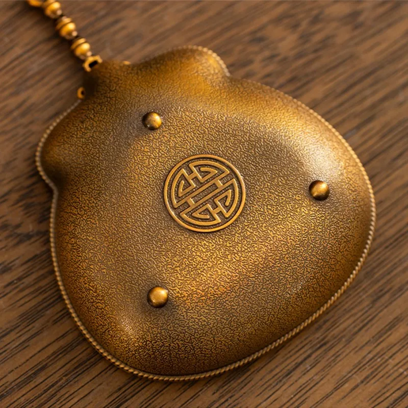 Vintage Metal Enamel Incense Burner with Tassel Aromatherapy Mini Censer Holder Lute Shape Handmade