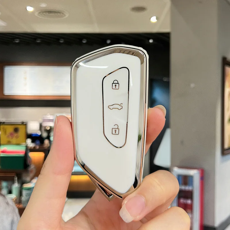 3 أزرار حافظة مفتاح بعيد لينة بولي TPU حافظة مفاتيح السيارة حماية كاملة حافظة مفاتيح لشركة فولكس فاجن فولكس فاجن/جولف 8 MK8 ID.3 ID.4 /Cupra/سكودا #5