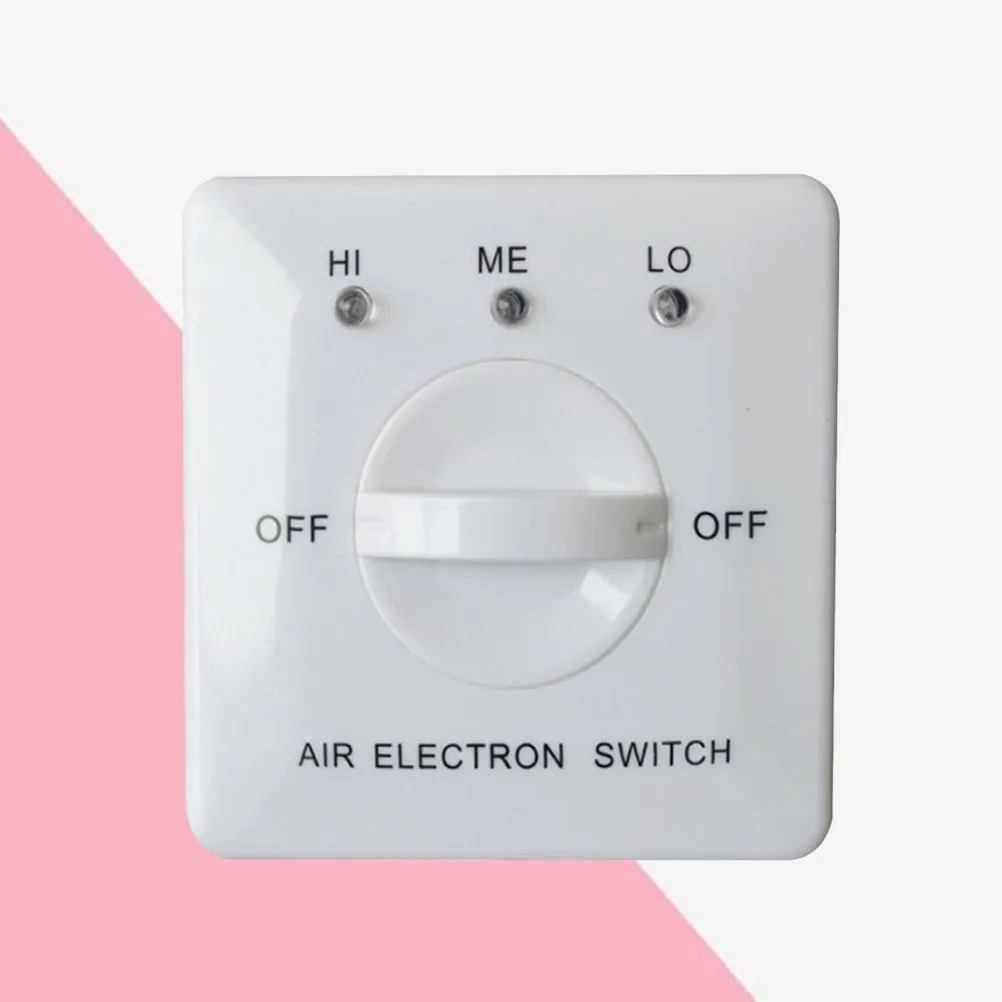 Panel Pipe Fan Controller White Three-Speed Switch for Central Air Conditioning Fan Coil Regulate Indoor Temperature Air