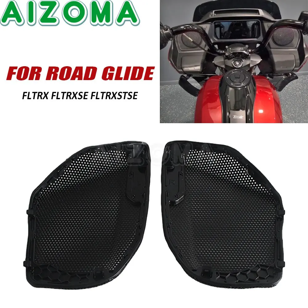 

Speaker Grille Cover Motorcycle Front Fairing Speaker Mesh Shield For Harley Touring Road Glide FLTRX FLTRXSE FLTRXSTSE 2024-25