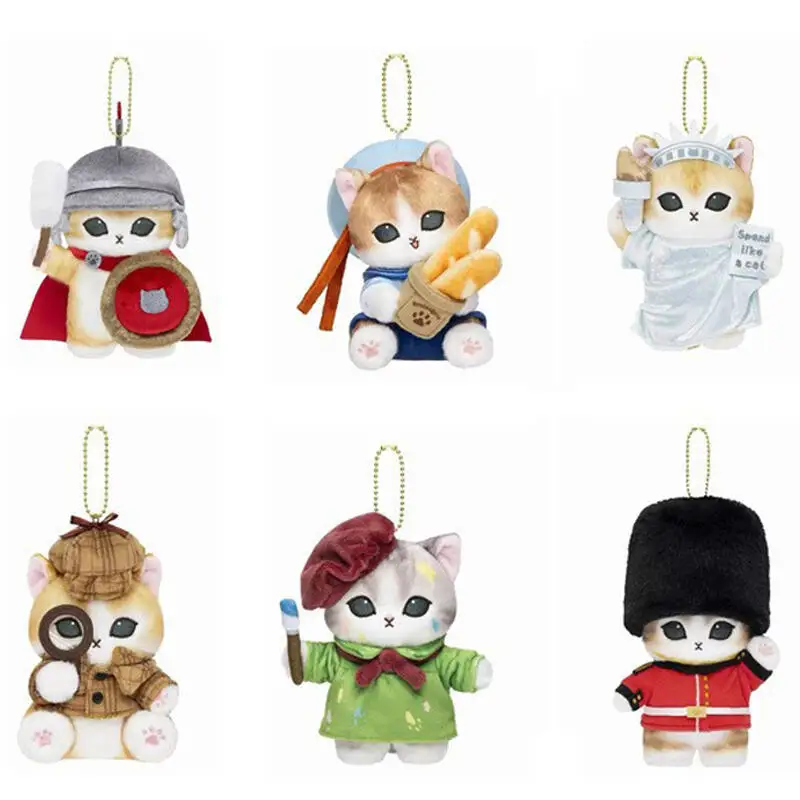 Uroczy Kreskówkowy Kawaii Mofusand Podróżujący po Świecie Chleb Strażnik Malarz Kot Pluszowa Lalka Brelok Zawieszka do Torby Zabawka Prezent