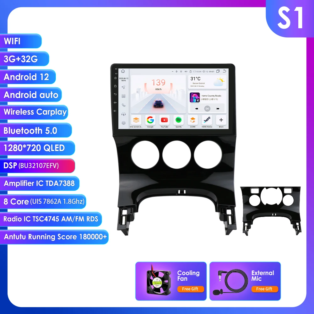 Hizpo 7862 AI Voice QLED Scherm voor Peugeot 3008 2009-2016 Android Auto Radio Multimedia Videospeler Touch GPS WIFI DSP IPS