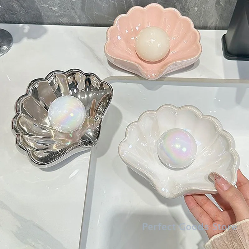 Personalized Creativity Bathroom Soap Dishes Plastic Shell Soap Box Toilet Shelf Soap Box Household Washbasin Soaps Drain Rack