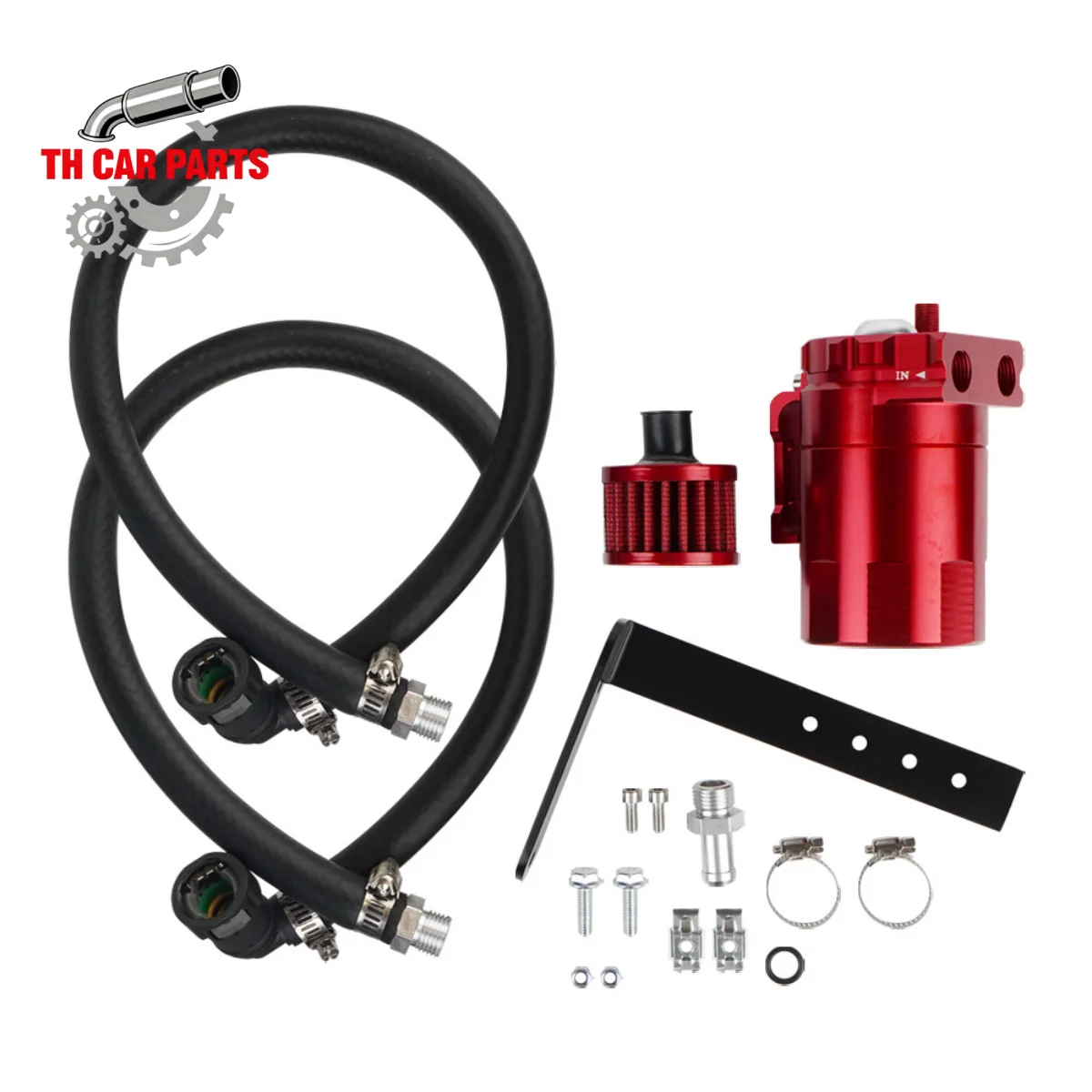 

Aluminum Air Oil Separator with L-Bracket Catch Tank For Ford F150 5.0L 2.7L Raptor Expedition Ecoboost 3.5L Oil Catch Can