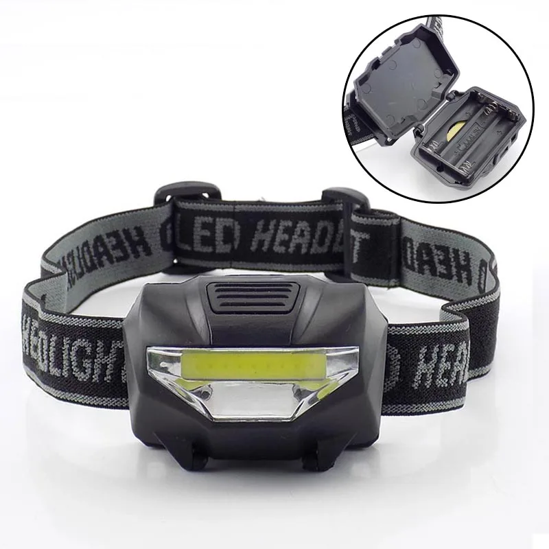 Mini black COB LED headlamp small head torch lamp flashlight Head torche light for kids Running Camping hunting