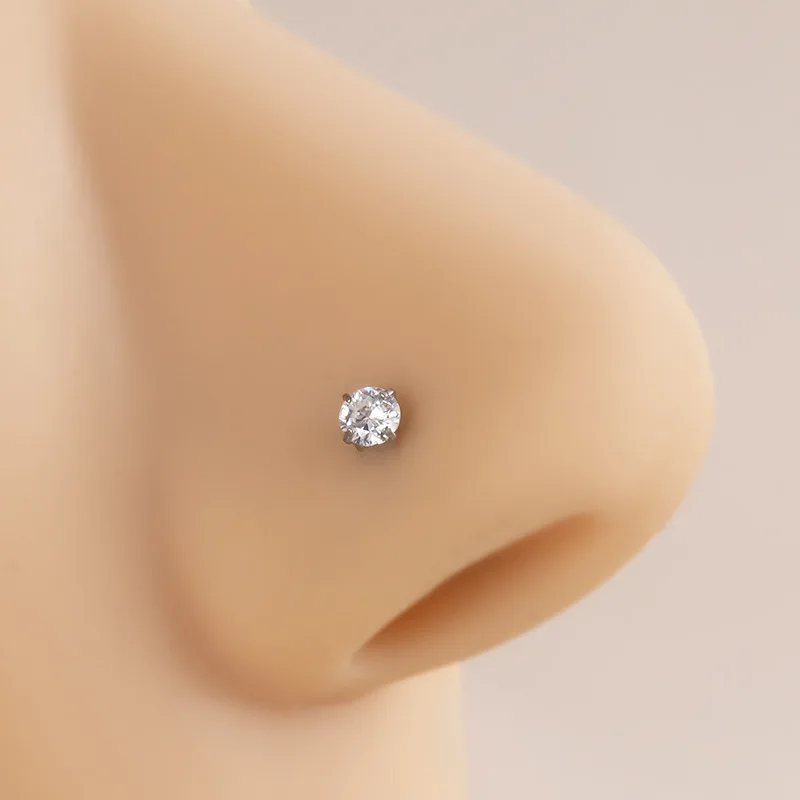 10Pcs G23 Titanium Nose Ring Stud Piercing Nariz Crystal Nostril Pirsing Earring Cartilage Piercings Jewelry For Women Wholesale