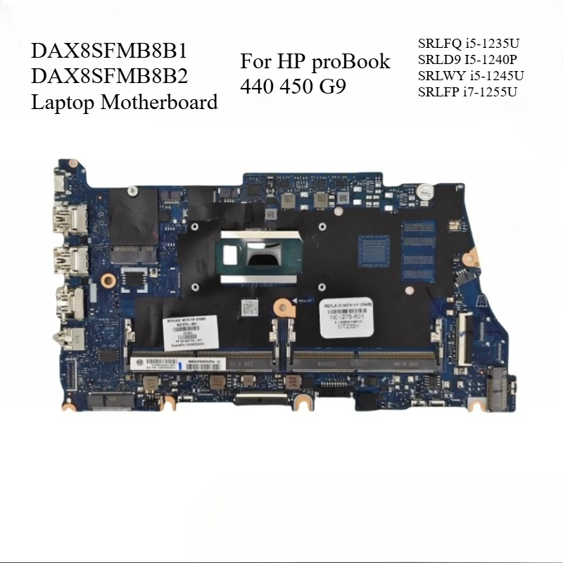 

DAX8SFMB8B1 Laptop Motherboard X8SF For HP proBook 440 450 G9 DAX8SFMB8B2 Mainboard I5 I7 CPU