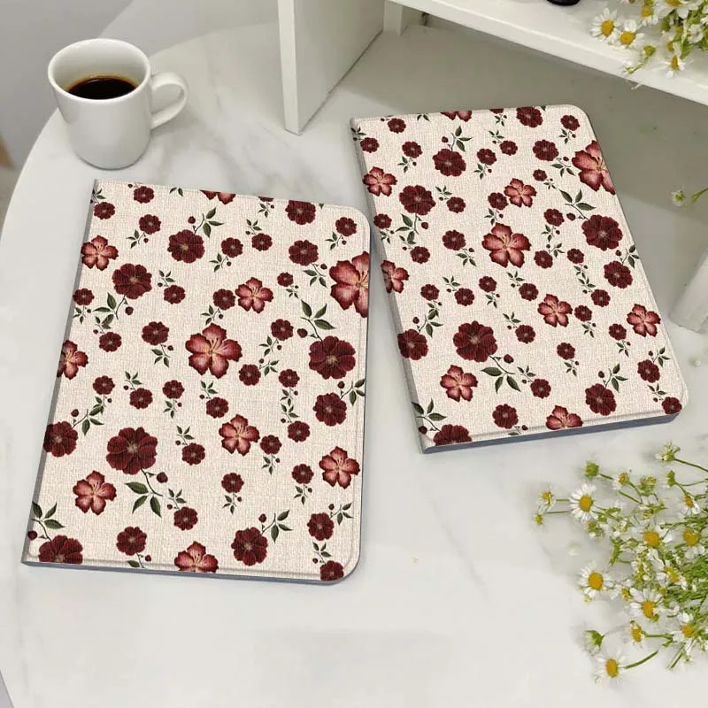 

Red Rose Pattern Fabric Case For Honor MediaPad MatePad 6 7 X8 M5 M6 V6 V7 T5 T10 T10s 10 11 SE C5e X8a Pro Lite Tablet