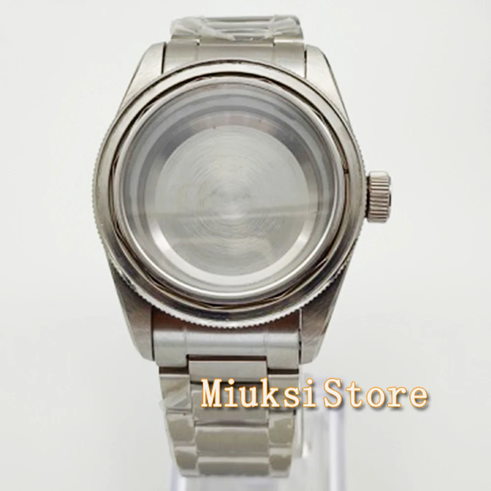 41mm Silver Watch Case Sapphire glass fit NH35 NH36 Miyota8205 8215 821A ETA 2836 2824,DG2813 3804 Movement