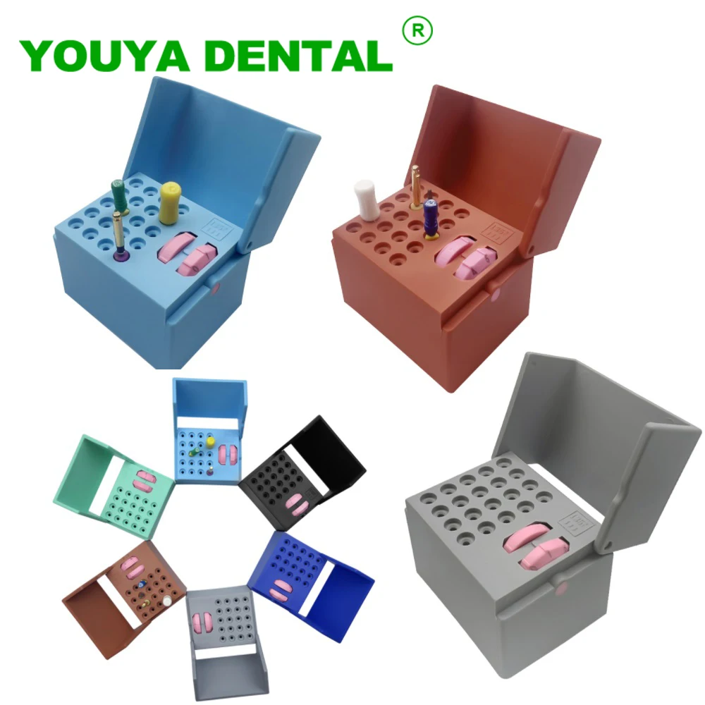 

20 Holes Dental Bur Block Autoclave Disinfection Box Burs Drills Endo Files Holder Sterilizer Storage Case Dentistry Instruments